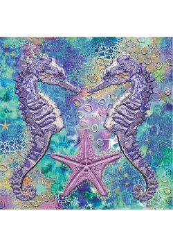 Karnet kwadrat z kopertą DNA Seahorses