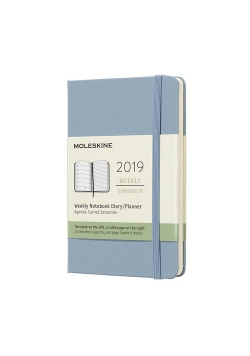 Kalendarz 2019 tygodniowy Moleskine 12M P twarda oprawa, cinder blue