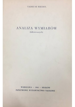 Analiza wymiarów (tolerowanych)