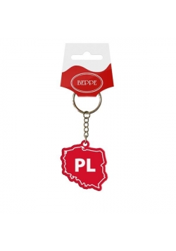 Breloczek mapa PL czerwony