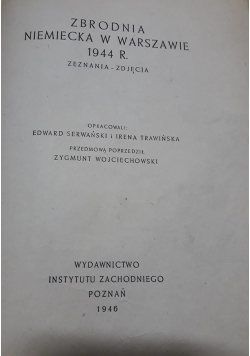 Zbrodnia niemiecka w Warszawie 1944 r., 1946 r.