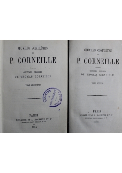 Oeuvres Completes de P Corneille Tom V i VI ok 1866 r.