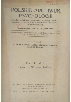 Polskie Archiwum Psychologji 1930 r
