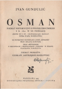 Poemat historyczny o wojnie chocimskiej 1934 r