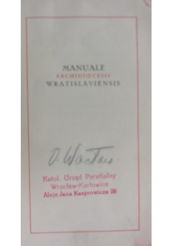 Manuale Rituum et Precum ,1931r.