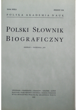 Polski Słownik biograficzny Tom XXX/1  Zeszyt 124