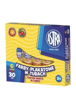 Farby plakatowe w tubach 30 ml 6 sztuk