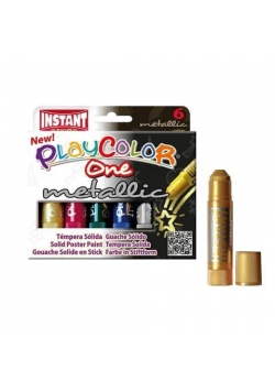 Farby w sztyfcie Metallic 6 kolorów PLAYCOLOR