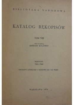 Katalog Rękopisów ,Tom VIII