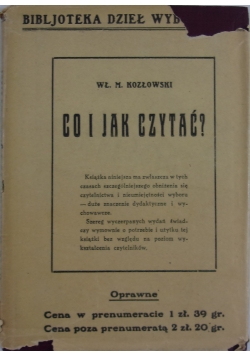 Co i jak czytać?, 1926r.
