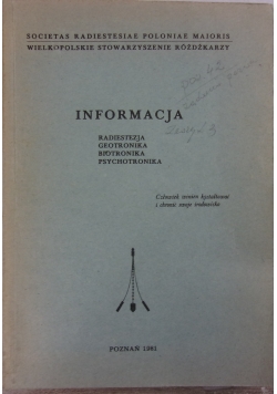 Informacja 1981, Radiestezja, Geo, Bio, Psychotronika zeszyt 3