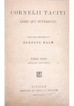 Cornelii taciti, 1881r.