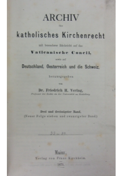 Archiv fur  katholisches kirchenrecht 33-34, 1875 r.