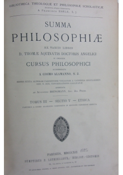 Summa Philosophie. Część V Ethica, 1891 r.