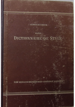 Petit Dictionnaire de Style