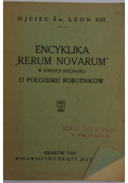 Encyklika "Rerum Novarum", 1931r.
