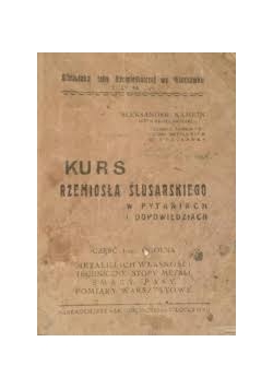 Kurs Rzemiosła Ślusarskiego, 1934r.