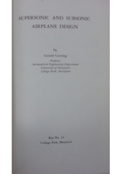 Supersonic and subsonic airplane design