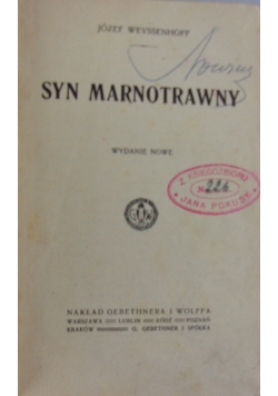 Syn marnotrawny, 1920 r.