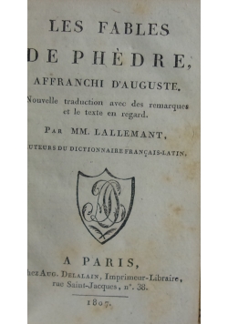 Fables de Phedre, 1807 r.