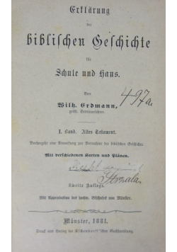 Erflarung der biblischen Geschichte, 1881 r.