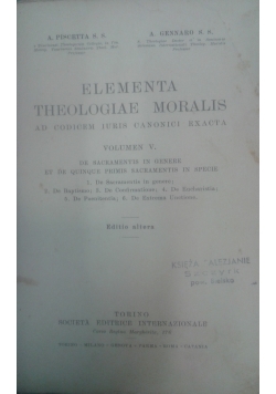 Elementa theologiae moralis,  ad codicem iuris canonici exacta 1932 r.