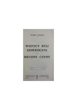 Wszyscy byli odwróceni Brudne czyny
