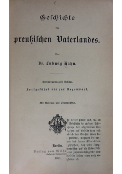 Geschichte des preukischen Vaterlandes, 1891 r.