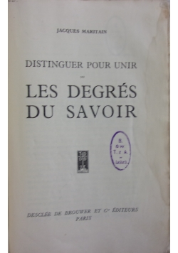 Les degres du Savoir, 1932 r.