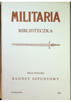 Militaria Biblioteczka Bagnet szpuntowy
