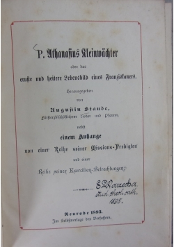 Ernste und heitere lebensbild eines franziskaners, 1893 r.