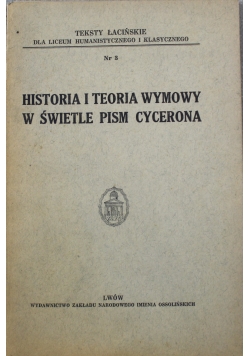 Historia i teoria wymowy w świetle pism Cycerona 1937 r.