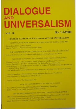 Dialogue and Universalism Le Dieu Du Salut Vol IX 1 - 2 / 2000