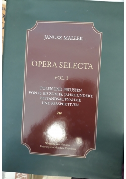 Opera selecta vol 1