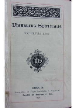 Thesaurus Spiritualis, 1928 r.