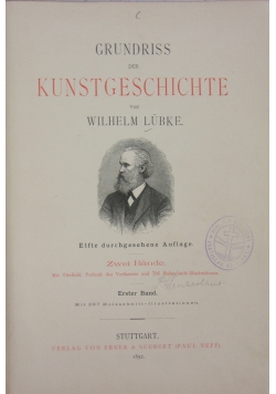 Grundriss der Kunstgeschichte, Erster Band, 1892 r.