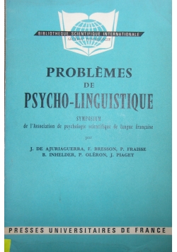 Problemes de Psycho-linguistique
