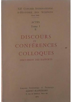 Discours et conferences colloques