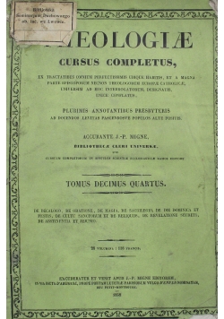Theologiae Cursus Completus Tomus Decimus Quartus 1858 r.