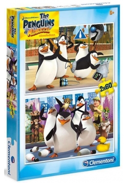 Puzzle 2x60 Pingwiny z Madagaskaru