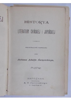 Historya literatury chińskiej i japońskiej, 1801 r.