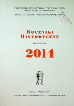 Roczniki historyczne LXXX 2014