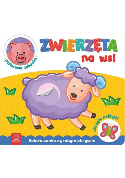 Zwierzęta na wsi Kolorowanka z grubym obrysem, okrągłe naklejki papierowa zabawka