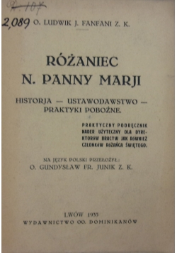 Różaniec N. Panny Maryi, 1935 r.