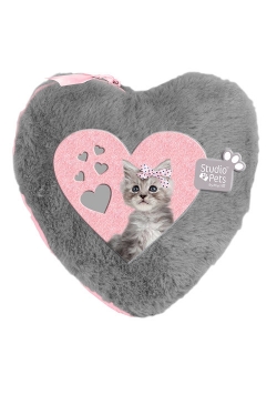 Saszetka pluszowa serduszko Studio Pets szara