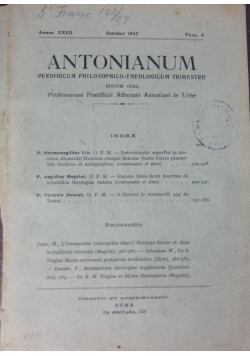 Antonianum, tom 4, 1929 r.