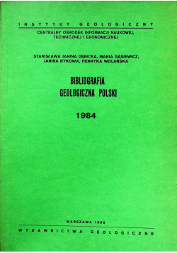 Bibliografia geologiczna Polski 1984