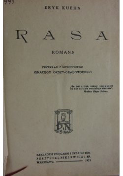 Rasa, 1923 r.