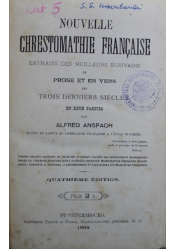 Nouvelle Chrestomathie Francaise 1905 r.
