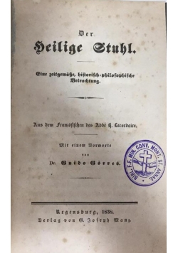 Der heilige stuhr, 1838 r.